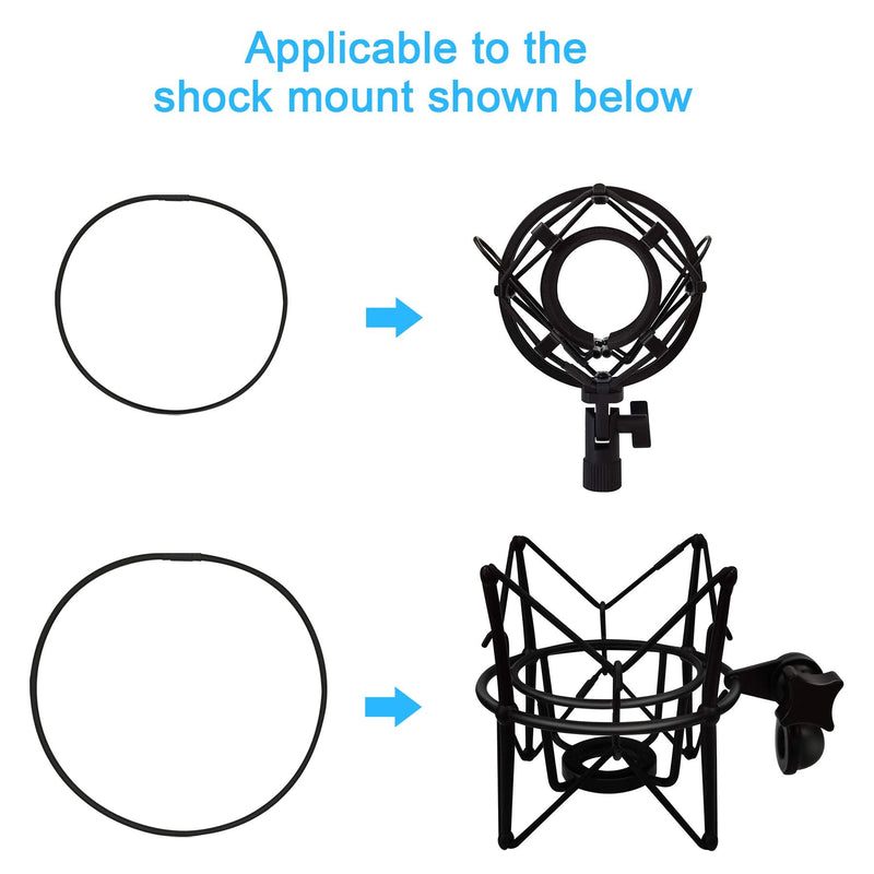  [AUSTRALIA] - Mictop Universal Elastic Bands Replacement for Microphone Shock Mount Mic Holder Clamp Clip Anti-aging Rubber Rings, 6PCS (black) black