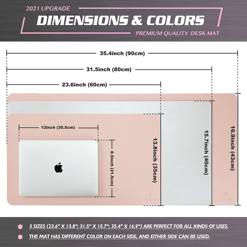Knodel Desk Mat, Office Desk Pad, Waterproof Desk Mat for Desktop, Leather Desk Pad for Keyboard and Mouse, Desk Pad Protector for Office and Home (31.5" x 15.7", Pink) 31.5" x 15.7" - LeoForward Australia
