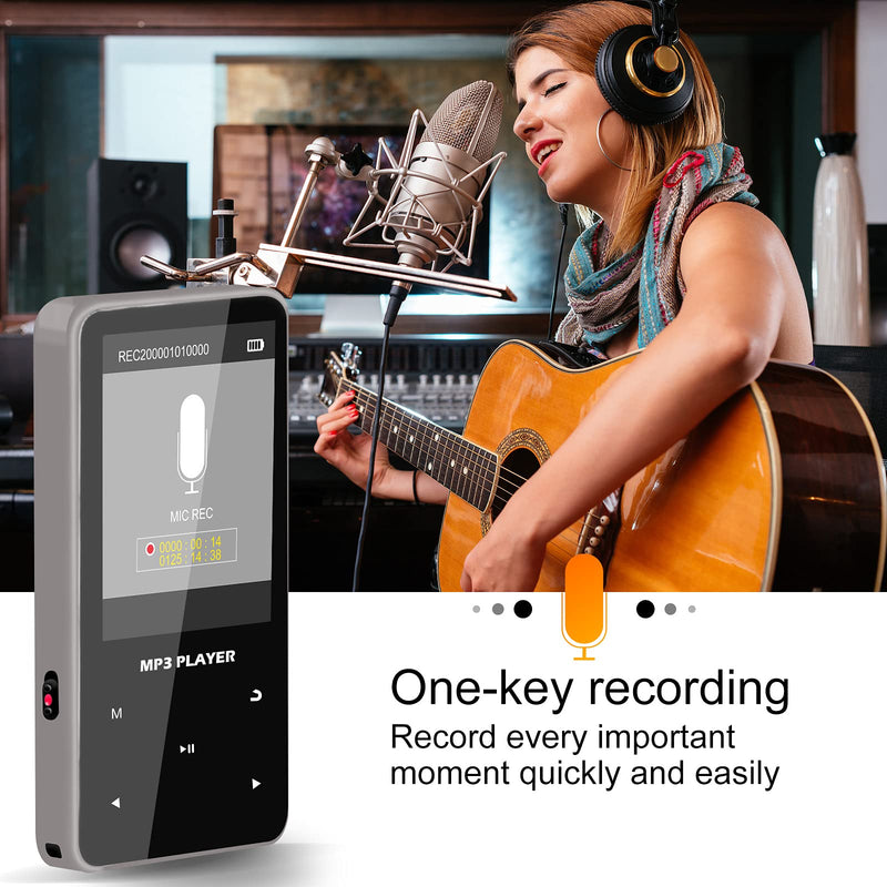  [AUSTRALIA] - Portable Bluetooth MP3 Player with Clip - Wireless Mini Digital HiFi Lossless Sound Music Players with 2.4 '' Screen, Wearable Small Black Walkman Audio Player with 32GB Memory for Sport and Running