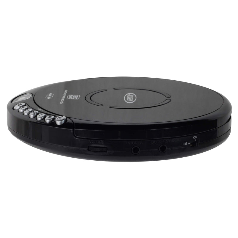  [AUSTRALIA] - Jensen Portable CD-120BK Portable Personal CD Player Compact 120 SEC Anti-Skip CD Player – Lightweight & Shockproof Music Disc Player & FM Radio Pro-Earbuds for Kids & Adults