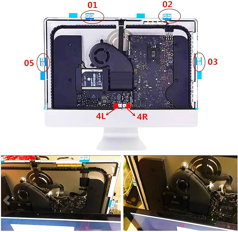 Very High Bond(VHB) Display Tape Adhesive Kit(6 Adhesive Strips) Plus Opening Cutting Kit (5 Wheels+1 Handle) Compatible with 21.5" iMac A1418 Year 2012 2013 2014 2015 21.5-INCH A1418(2012 13 14 2015) - LeoForward Australia