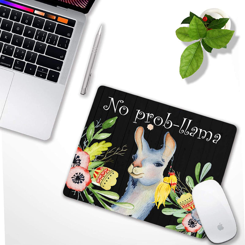  [AUSTRALIA] - No Prob-Llama Funny Mouse Pad Mat Cute Floral Quote Lama Mousepad Desk Accessories for Women Teacher Great Gift Idea Alpaca-K