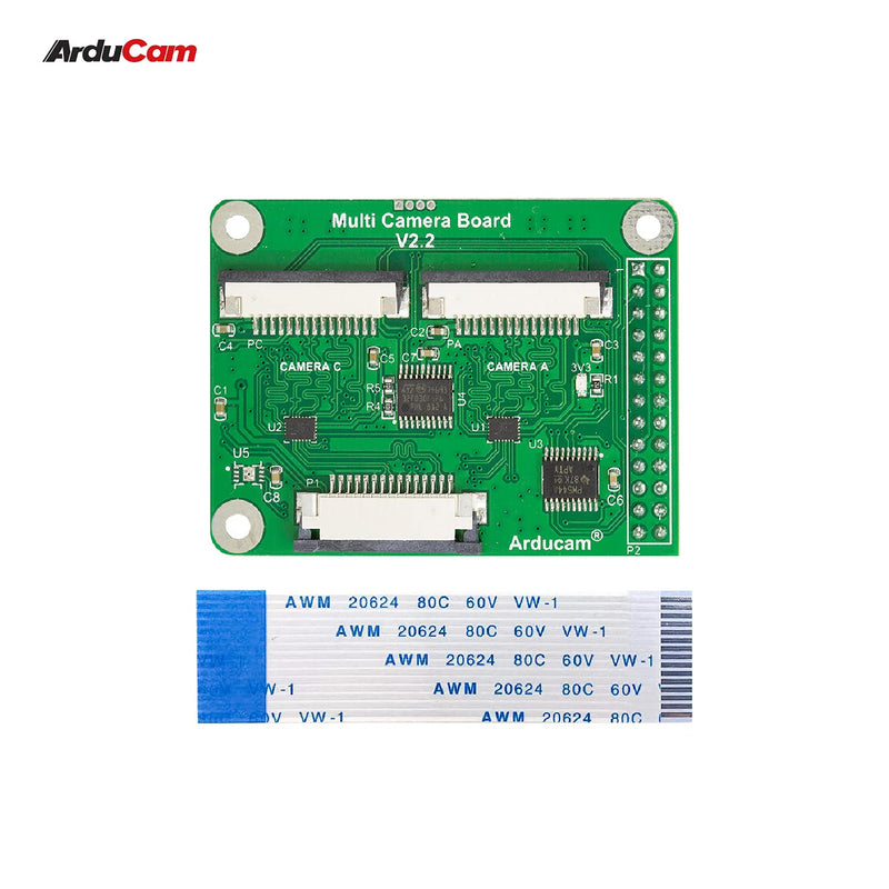  [AUSTRALIA] - Arducam Multi Camera Adapter Module V2.2 for Raspberry Pi 4 B, 3B+, Pi 3, Pi 2, Model A/B/B+, Work with 5MP or 8MP Cameras