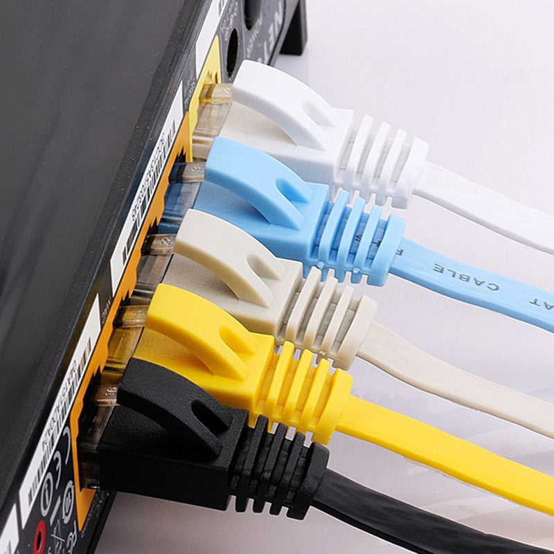 Cat 6 Ethernet Cable(Mixed Color 5 Pack) Cat6 Internet Network Cable Flat,Ethernet Patch Cables Short,Computer LAN Cable with Snagless RJ45 Connectors 1.5 Ft - LeoForward Australia