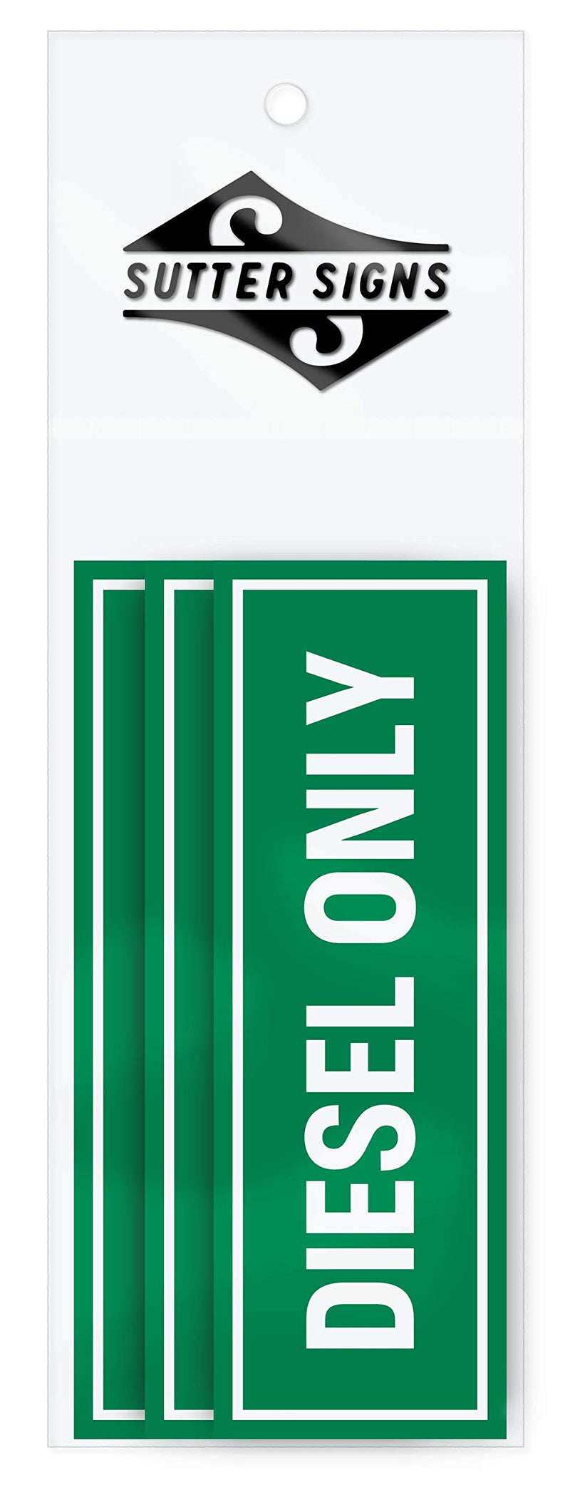  [AUSTRALIA] - Diesel Only Sticker Sign (Pack of 3) | Adhesive Fuel Decal for Trucks, Tractors, Machinery and Equipment
