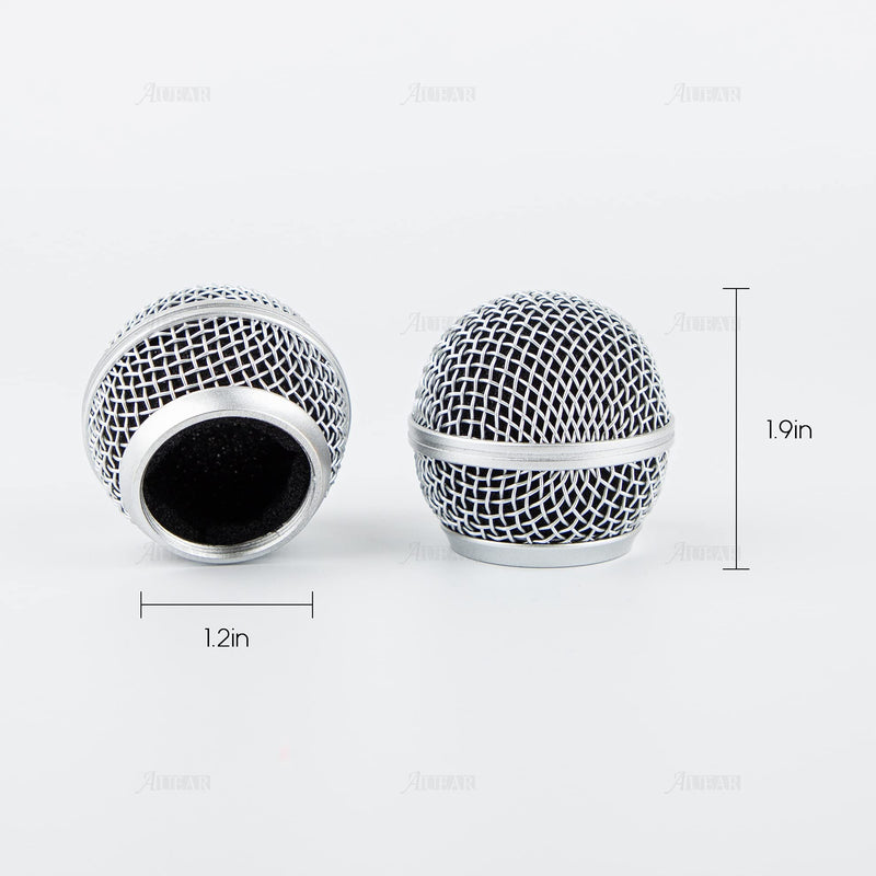  [AUSTRALIA] - AUEAR, 2 Pack Microphone Grille Ball Head Replace for SM58 BETA58 SM58LC SA-M30 SV100 RK143G for Pgx2 Slx2