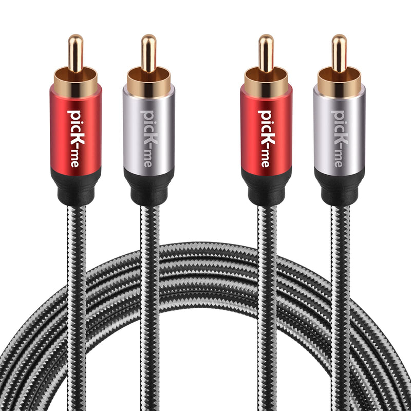  [AUSTRALIA] - Oluote 2-Male to 2-Male RCA Audio Cable,RCA Stereo Audio Duo Interconnect Cable, for Speakers, Amplifiers, DJ Controllers, Home Theaters, HDTV, Game Consoles, Hi-Fi Systems etc (1.8M/5.9FT) 5.9FT