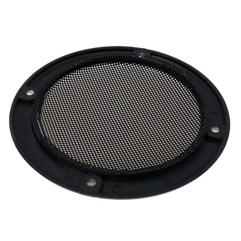  [AUSTRALIA] - Bitray 4 Inch Car Speaker Grill Cover Guard Protector with Black Mesh Speaker Silver Metal Decorative Circle with 8 Screws,2PCS