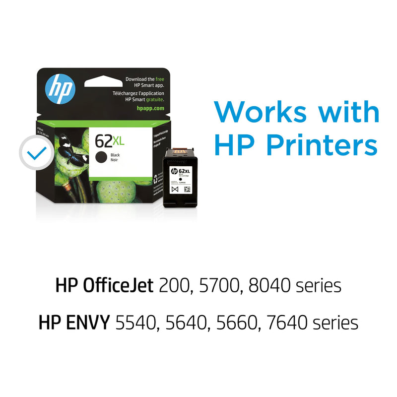  [AUSTRALIA] - HP 62XL Black High-yield Ink | Works with HP ENVY 5540, 5640, 5660, 7640 Series, HP OfficeJet 5740, 8040 Series, HP OfficeJet Mobile 200, 250 Series | Eligible for Instant Ink | C2P05AN