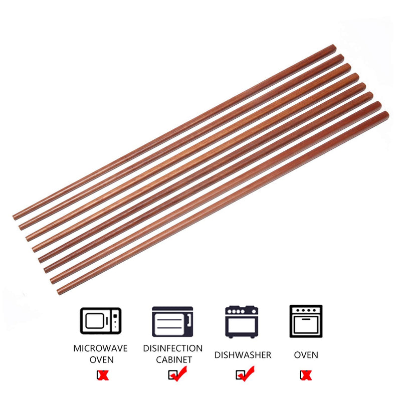  [AUSTRALIA] - Donxote Cooking Chopsticks, Extra Long Wooden Kitchen Frying Chopstick 16.5 Inches - Brown(6-Pairs)