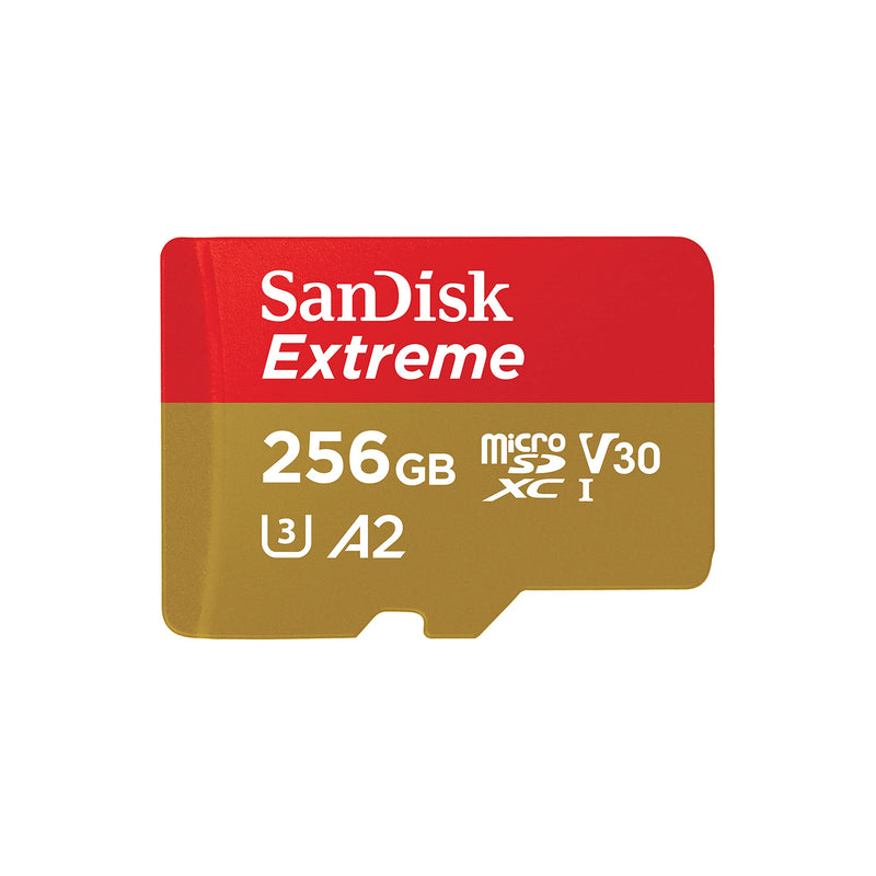  [AUSTRALIA] - SanDisk 256GB Extreme microSDXC UHS-I Memory Card with Adapter - C10, U3, V30, 4K, 5K, A2, Micro SD Card - SDSQXAV-256G-GN6MA & MobileMate USB 3.0 microSD Card Reader- SDDR-B531-GN6NN