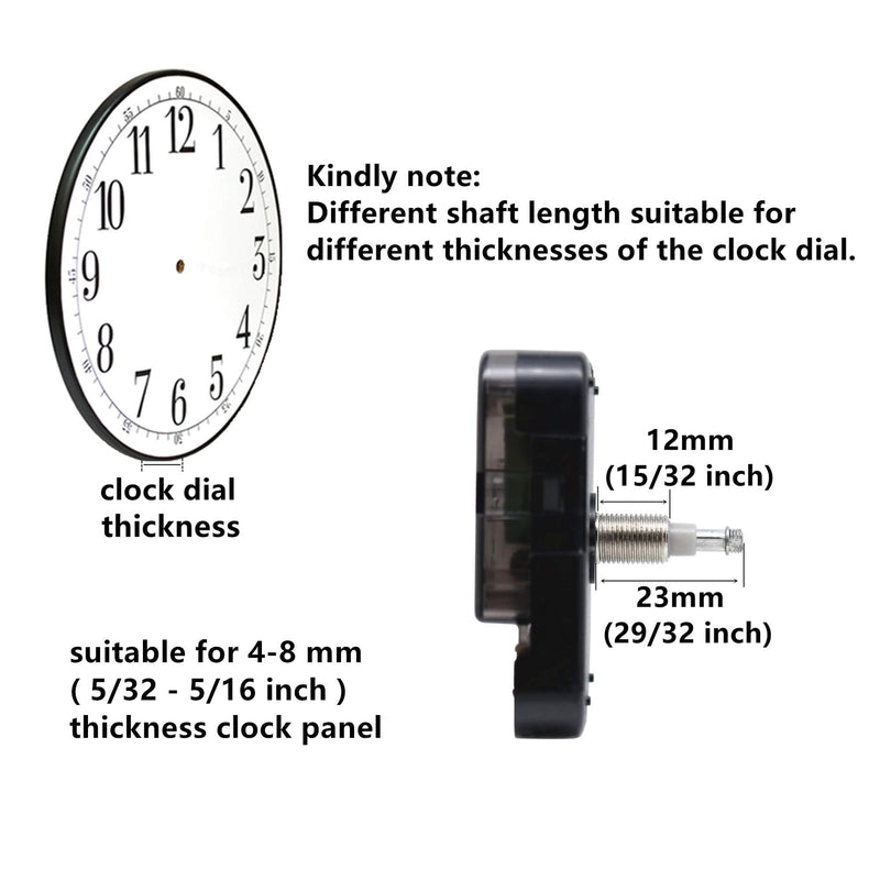  [AUSTRALIA] - Youngtown 12888 High Torque Quartz Clock Movement Replacement Parts with 207 mm/ 8.15 Inch Long Spade Hands … Total minute hand length 8.15 inch