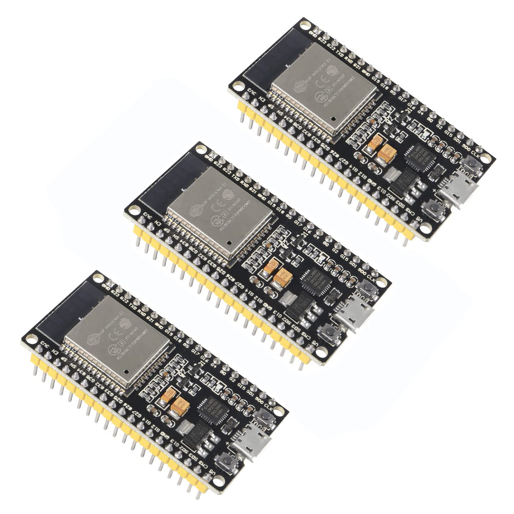  [AUSTRALIA] - 3PCS ESP32 38Pin Development Board ESP-32S Microcontroller Processor Integrated 2-in-1 Microcontroller ESP-WROOM-32 Chip WiFi NodeMCU-32S ESP-WROOM-32 Compatible with Arduino IDE