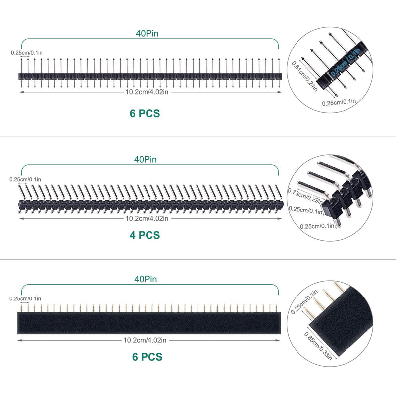  [AUSTRALIA] - Miuzei PCB Board Prototype Kit for Electronic Projects, Circuit Solder Double-Side Board with 40 Pin 2.54 mm Male to Female Headers Connector, 2P&3P Screw Terminal Block, Solder Flux, Solder Wire