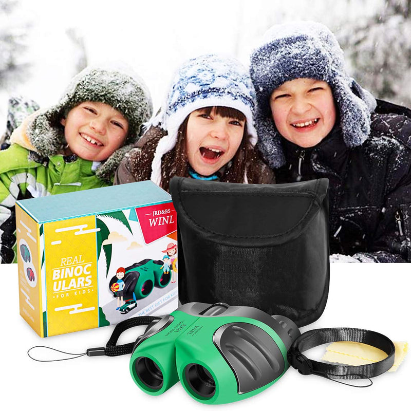  [AUSTRALIA] - mom&myaboys Compact Shock Proof Binocular for Kids - Best Gifts-Birthday Gifts for Kids (Green) green