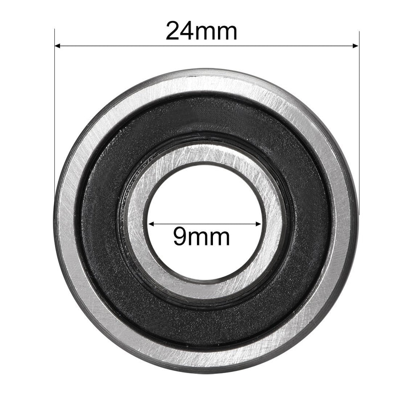  [AUSTRALIA] - uxcell 609-2RS Deep Groove Ball Bearing Double Sealed 180019, 9mm x 24mm x 7mm High Carbon Steel Z1 Bearings (Pack of 10) 9mmx24mmx7mm