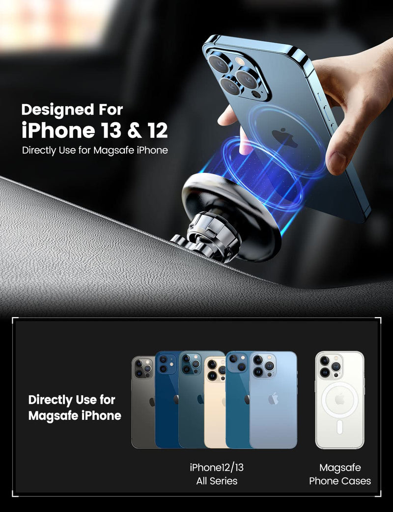  [AUSTRALIA] - for Magsafe Car Mount, eSamcore Car Cell Phone Holder Retractable Car Magnetic Phone Mount for Dashboard / Vent / Windshield, Car Mount Magnet for iPhone 12 / 13/ 14 Pro Max and Magsafe Case