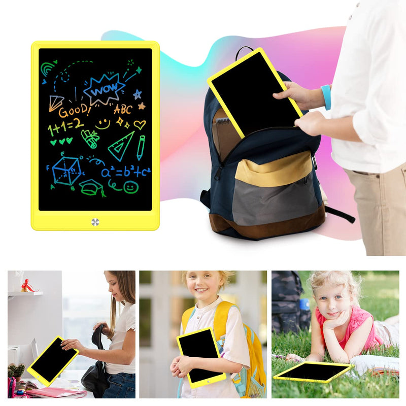  [AUSTRALIA] - LCD Writing Tablet Doodle Board, Colorful Drawing Pad, Electronic Drawing Tablet, Drawing Pads,Travel Gifts for Kids Ages 3 4 5 6 7 8 Year Old Girls Boys (10.5 inch, Yellow+Yellow) 10.5 inch Yellow&Yellow