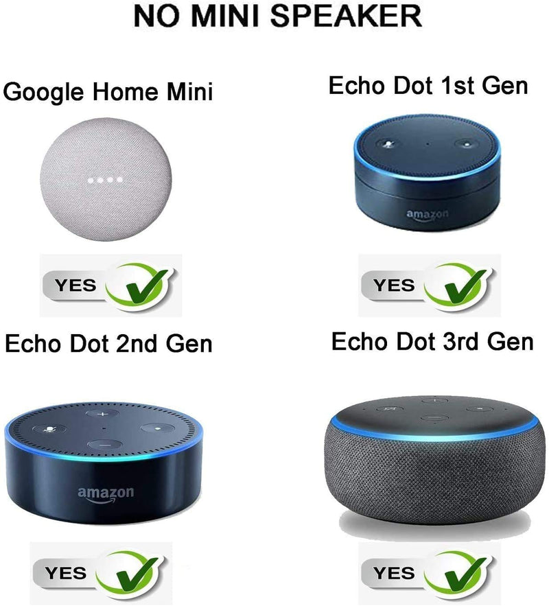  [AUSTRALIA] - Pmsanzay 1Pack Wall Mount Bracket Hanger Holder Stand Clip - Adjustable Size - Great for Echo Dot (1st Gen) Echo Dot (2nd Gen) Echo Dot (3rd Gen) - No Echo Smart Home Speaker Included - No Drilling