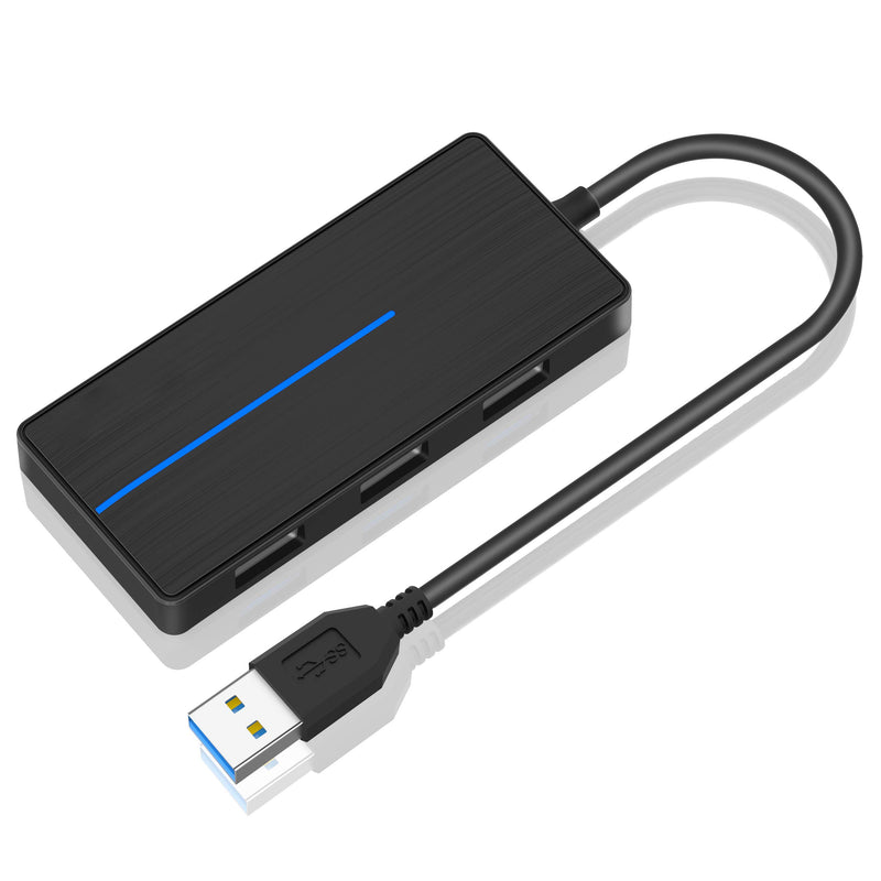 GARMESE 4-Port USB 3.0 Hub, High Speed Ultra Slim Data Hub Splitter with LED Indicator for MacBook, XPS, Chromebook, PC, USB Flash Drive, Mouse, Keyboard, and More A-Black - LeoForward Australia