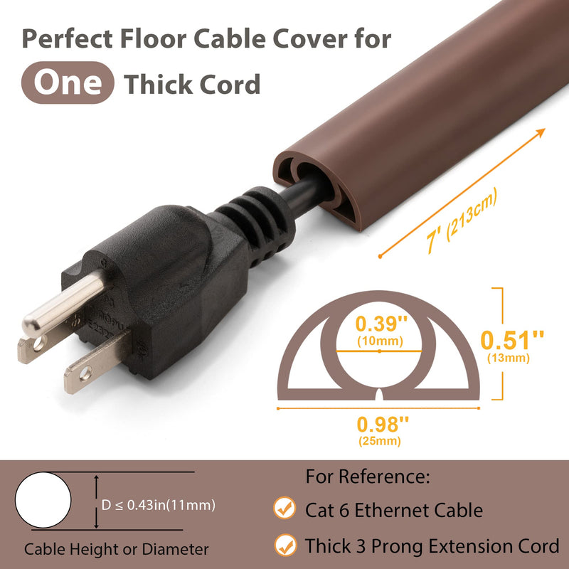  [AUSTRALIA] - ZhiYo 7ft Cord Cover Brown & 4ft Cord Cover Brown