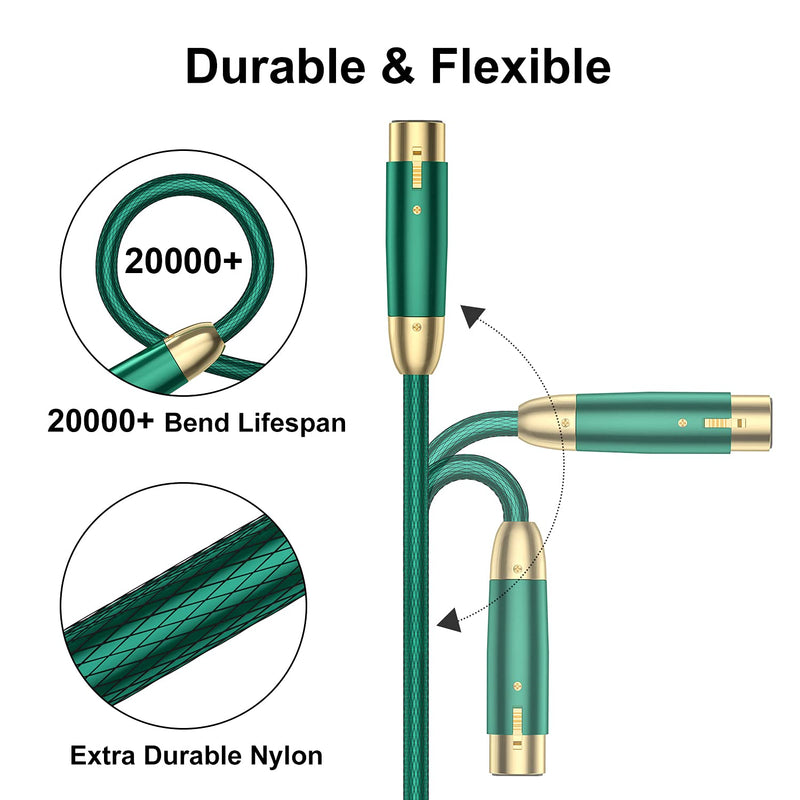  [AUSTRALIA] - XLR Cable 15ft, NUOSIYA Braided XLR Microphone Cable, XLR Male to Female Balanced Cable Gold Plated 3Pin, XLR to XLR Cable 22AWG Copper Wire, XLR Mic Audio Patch Cord, XLR Speaker Cable for Mixer, DMX 15 Feet 1 pack&Nylon Braided