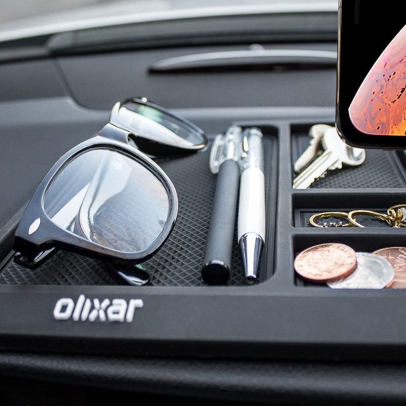  [AUSTRALIA] - Olixar Car Dashboard Tray - Sticky Dash Mat Car Phone Holder with Mount - Large Non Slip Gel Pad - Washable - Car Dashboard Accessories - Holder for Keys, Cell Phone, Coins and Glasses