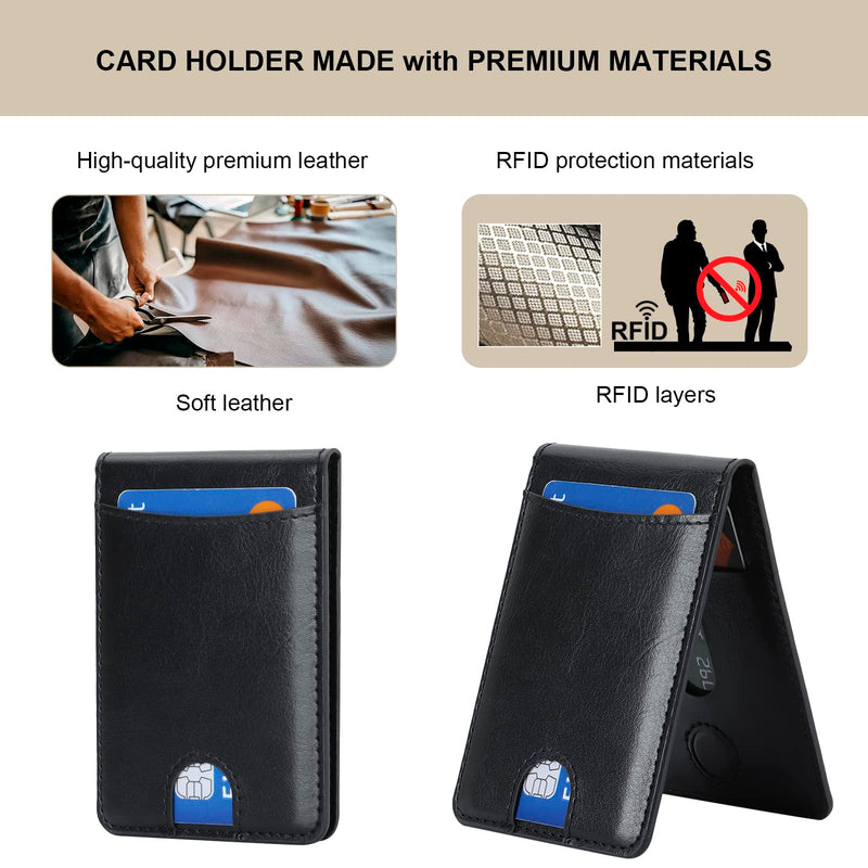  [AUSTRALIA] - KIHUWEY for MagSafe Wallet Card Holder with Magnetic, Mag Safe Leather Detachable Kickstand RFID Wallet for iPhone 14 Pro Max/14 Pro/14/14 Plus/13 Pro Max/13 Pro/13/12 Pro Max/12 Pro/12 (Black)