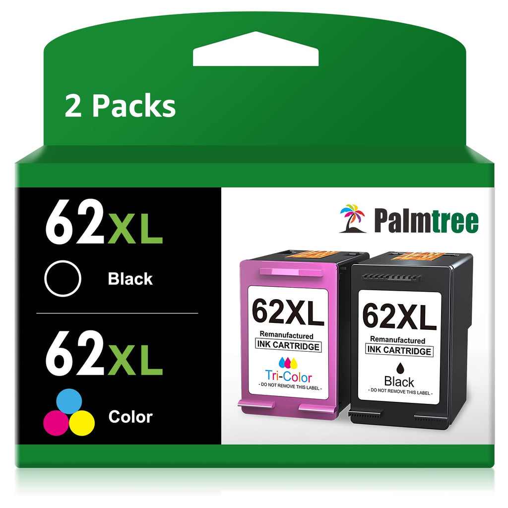  [AUSTRALIA] - 62XL Ink Cartridges Black and Color Replacement for HP 62XL Ink Cartridge Combo Pack for HP Ink 62 XL Work with HP Envy 7640 5660 7645 5540 OfficeJet 5740 8040 OfficeJet 200 250 (1 Black,1 Tri-Color)