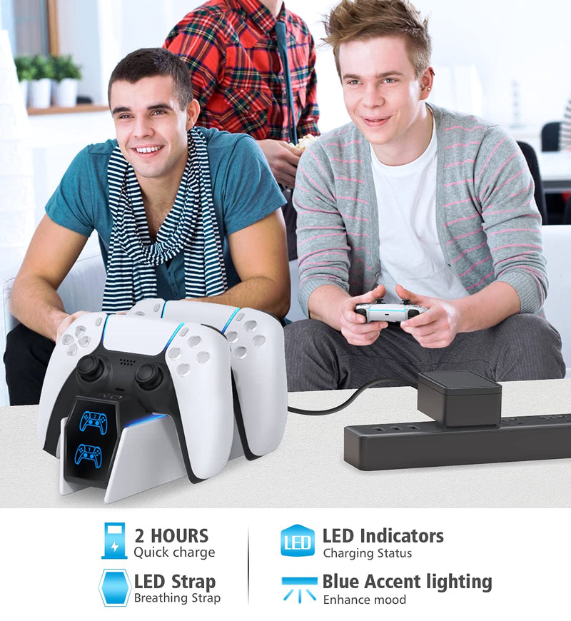  [AUSTRALIA] - PS5 Charging Station, Playstation 5 PS5 Controller Charger Station with 2 Pack Fast Charging Cords Replacement for Sony DualSense Controller, OIVO PS5 Remote Control Charger, Charging Docking Station