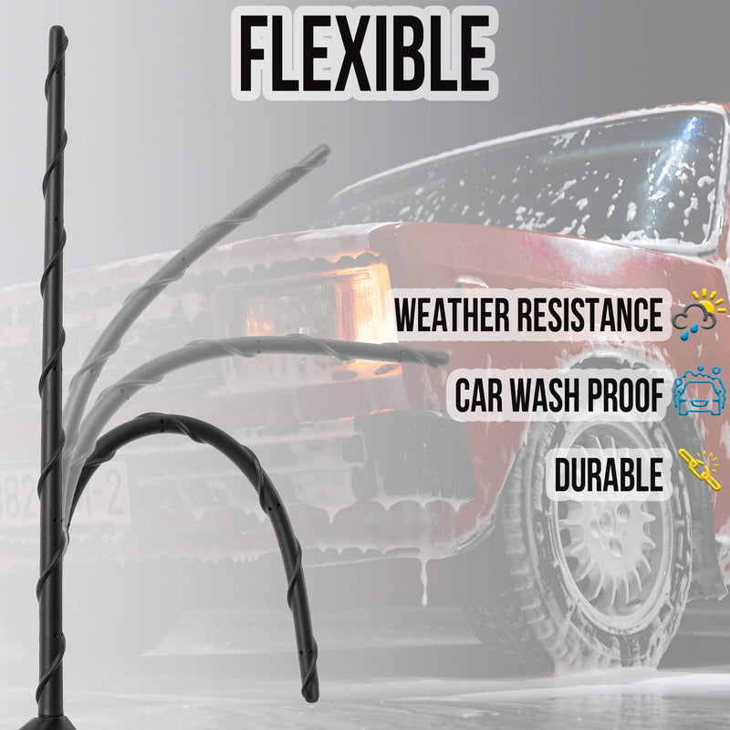  [AUSTRALIA] - KSaAuto Antenna fits for Dodge Ram 1500 2500 3500 2009-2023,16 inches Flexible Rubber Antenna Replacement, Spiral Antenna Designed for Optimized FM/AM Reception