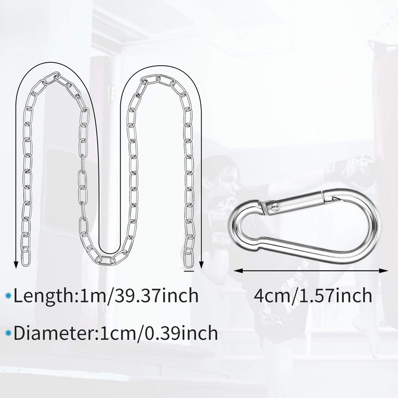  [AUSTRALIA] - Ripeng Hanging Chair Chain Kit Stainless Steel Hanging Chair Chains with Spring Snap Hooks for Hammock Sandbags Capacity Indoor Outdoor, 220 lb (2 Pieces)