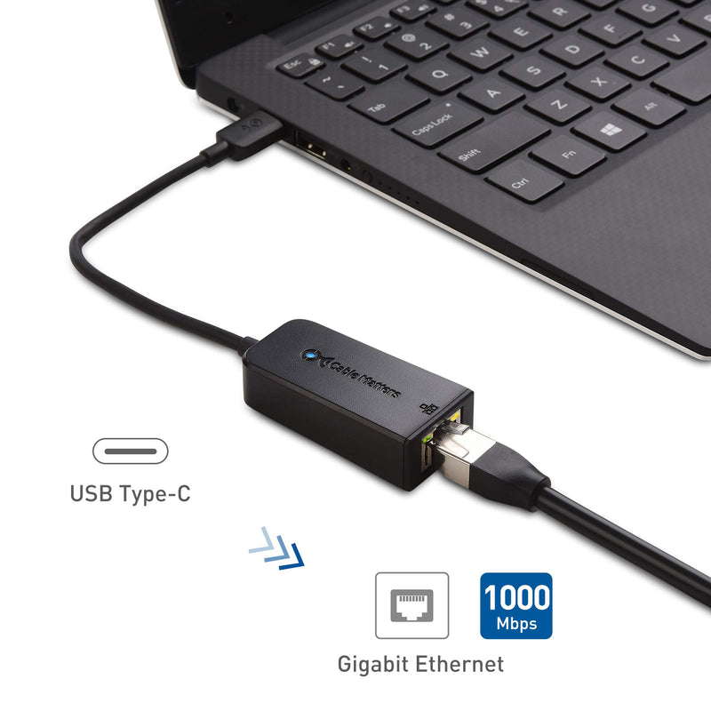 Cable Matters USB C to Ethernet Adapter (USB C to Gigabit Ethernet Adapter) in Black - USB-C and Thunderbolt 4 / USB4 / Thunderbolt 3 Port Compatible with MacBook Pro, Dell XPS, Surface Pro and More - LeoForward Australia
