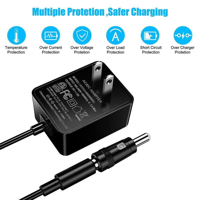  [AUSTRALIA] - 5V 2A AC Adapter, SoulBay 10Watt AC100-240V to DC 5Volt 2Amp Versatile Charger Power Adapter w/ 8 Tips, for USB Hub, TV Box, Tablet, Camera, BT Speaker, GPS, Webcam, Router and More 5V Electronics