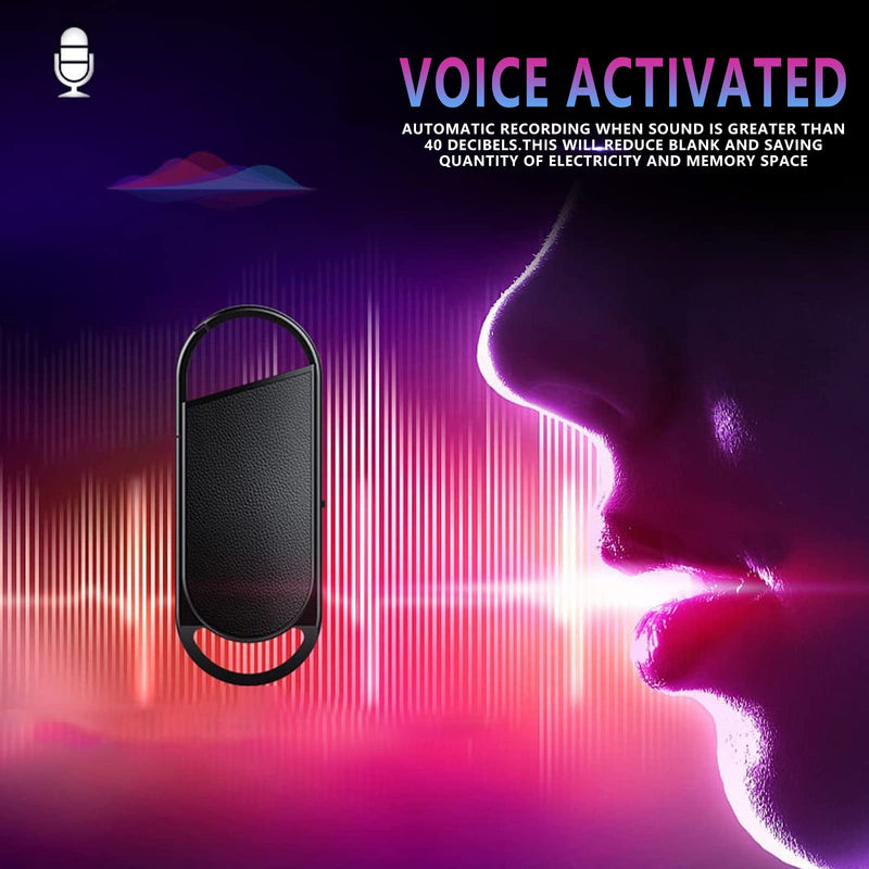  [AUSTRALIA] - 64GB Voice Recorder with Playback, Keychain Voice Activated Recorder with Triple Noise Reduction, Mini Recorder with 750 Hours Storage and 30 Hours Battery Time, for Class Lecture, Interview, Meeting