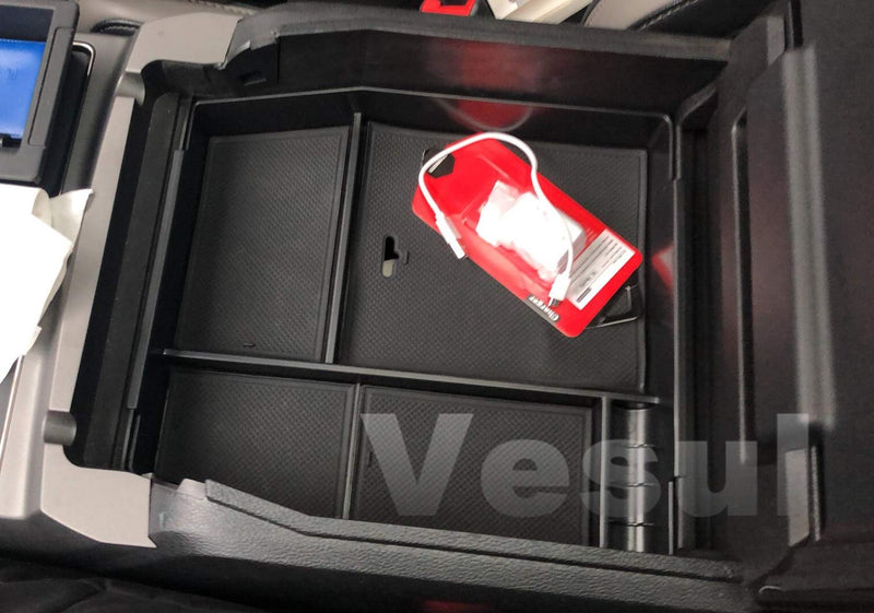 [AUSTRALIA] - Vesul Armrest Secondary Storage Box Glove Pallet Center Console Tray Divider Fits on Ford F-150 F150 2015 2016 2017 2018 2019
