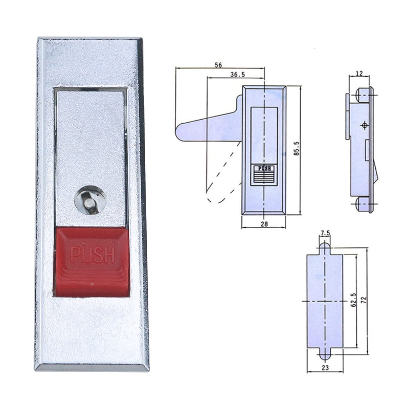  [AUSTRALIA] - Semetall Electric Cabinet Door Cam Lock 5 Pack Red Push Button with Key Fit for 0.16-inch 4mm Thick Panel(MS603)