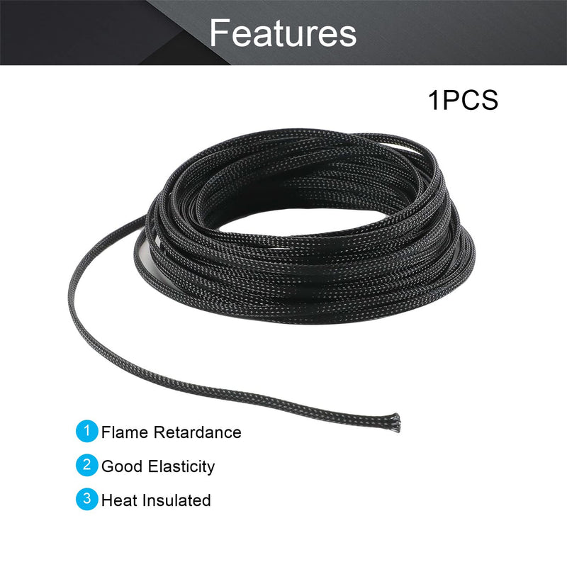  [AUSTRALIA] - Othmro 10m/32.8ft PET Expandable Braid Cable Sleeving Flexible Wire Mesh Sleeve Black 4mm*10m