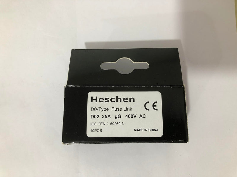  [AUSTRALIA] - Heschen Ceramic Neozed Fuse Links, D0 Type Fuse Link, D02, 35A 400VAC, gL/gG Type, Pack of 10