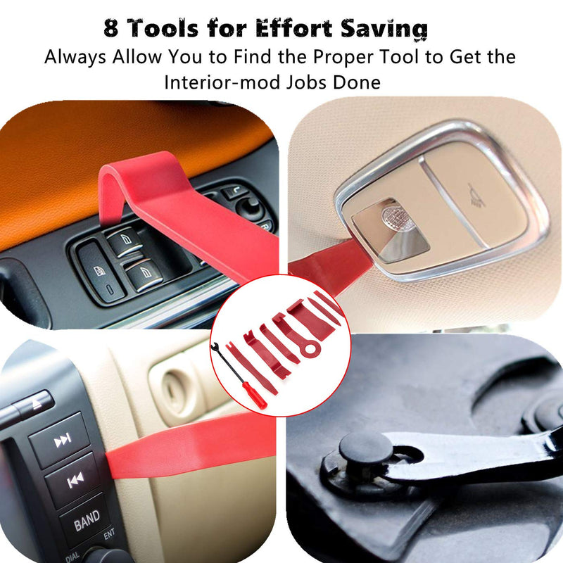  [AUSTRALIA] - JOJOY LUX Pack of 8 Auto Trim Removal Tool Set for Car Audio Dash Door Panel Window Molding Fastener Remover Tool Kit