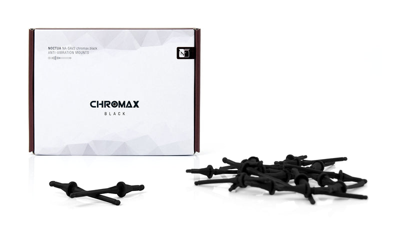  [AUSTRALIA] - Noctua NA-SAV2 chromax.Black, Silicone Anti-Vibration Fan Mount Set (20-Pack, Black)