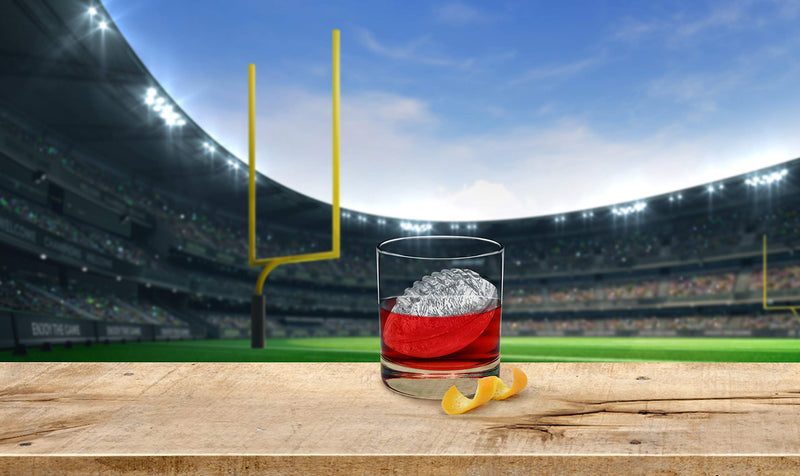  [AUSTRALIA] - Tovolo Football Ice Molds, Set of 2 Football-Shaped Ice Molds, Stackable Sports Ice Molds, Sports-Themed Ice Makers, Giftable Sports Whiskey Ice Ball Molds, BPA-Free & Dishwasher-Safe, frost/charcoal