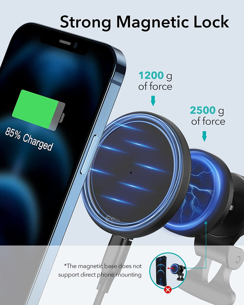  [AUSTRALIA] - ESR HaloLock Shift Wireless Car Charger, Compatible with MagSafe Car Charger, 2 Charging Modes, Detachable Fast Charging Pad, for iPhone 13/13 mini/13 Pro/13 Pro Max/12/12 mini/12 Pro/12 Pro Max