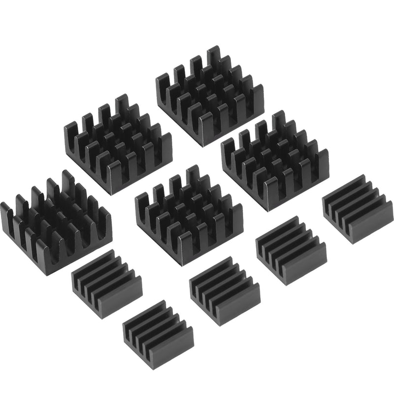  [AUSTRALIA] - Mudder Black Aluminum Heatsink Cooler Cooling Kit for Raspberry Pi 3, Pi 2, Pi Model B+, 10 Pieces