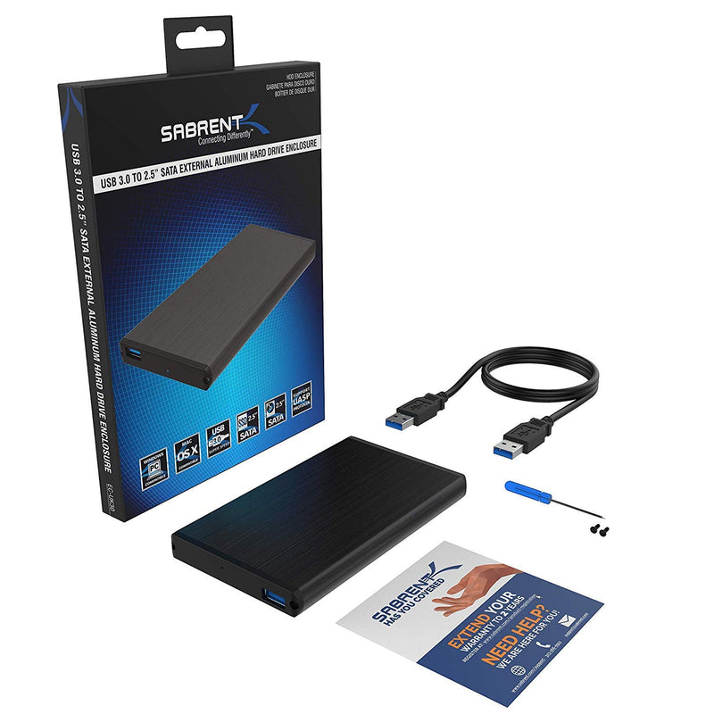  [AUSTRALIA] - Sabrent [Upgraded Version Support UASP] Ultra Slim USB 3.0 to 2.5-Inch SATA External Aluminum Hard Drive Enclosure [Black] (EC-UK30) Original