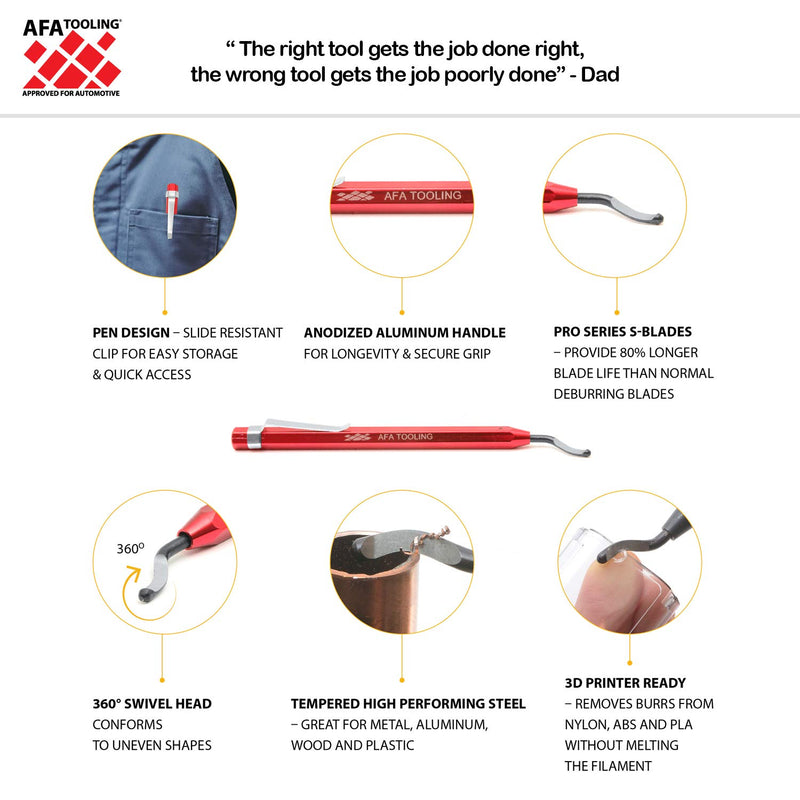 AFA Tooling Metal Deburring Tool – Pen Design with High-Speed Steel Blade - LeoForward Australia