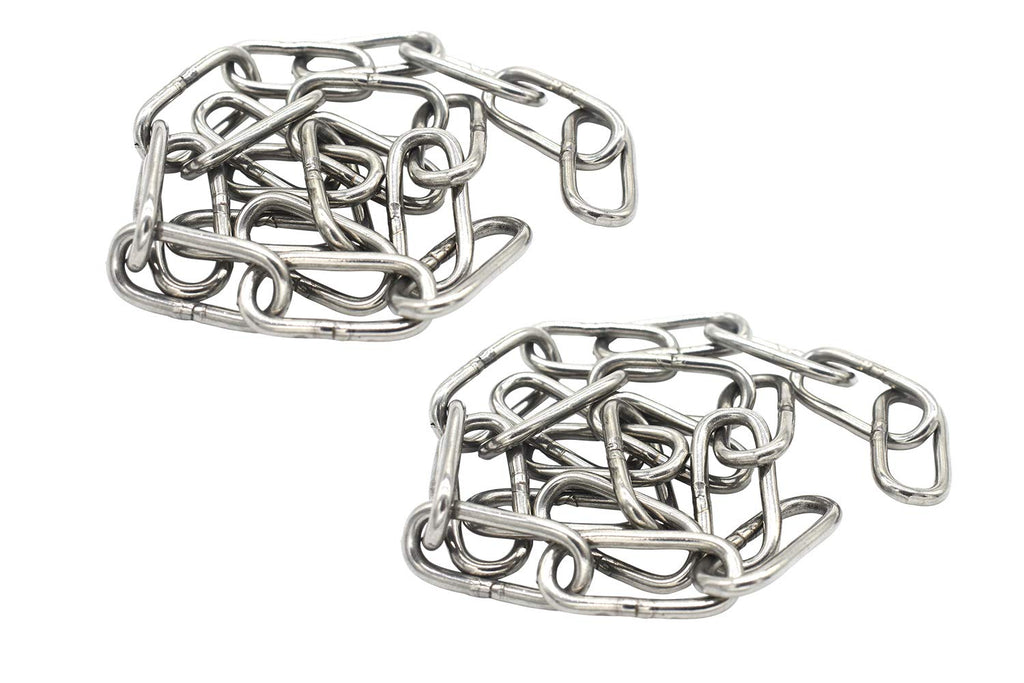  [AUSTRALIA] - Bytiyar 2 pcs Stainless Steel Safety Chains 40in (L) x 0.12in (T) Long Link Chain Rings Light Duty Coil Chain for Hanging Pulling Towing Length*Thickness_100cm * 3mm_2 pcs