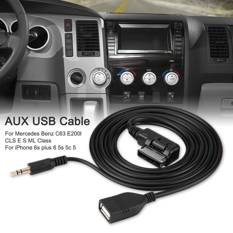 Wire Music Interface Audio Adaptor, Car Audio MP3 Auxillary Cable Aux-in USB Audio Music Interface Adapter Compatible for Mercedes Benz - LeoForward Australia