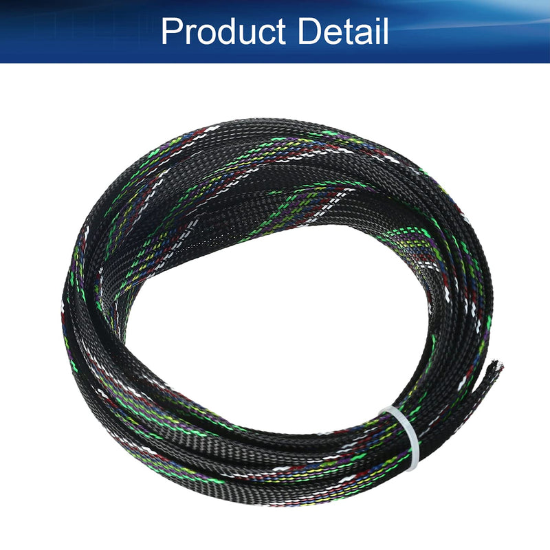  [AUSTRALIA] - 16.4Ft PET Braided Cable Sleeve, Width 12mm Expandable Braided Sleeve for Sleeving Protect and Beautify The Industrial, Electric Wire Electric Cable Multicolor Bettomshin 1Pcs 16.4 Ft (12mm Width)