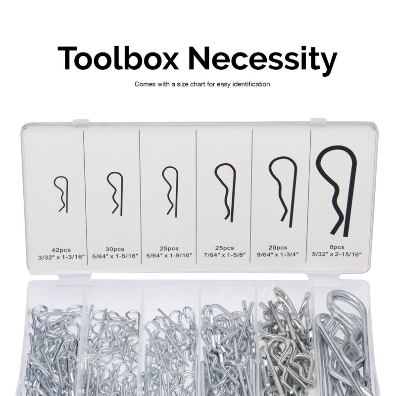 [AUSTRALIA] - Neiko 50457A Hair Pin Assortment Kit, 150 Piece | Zinc Plated Steel Clips | For Use on Hitch Pin Lock System